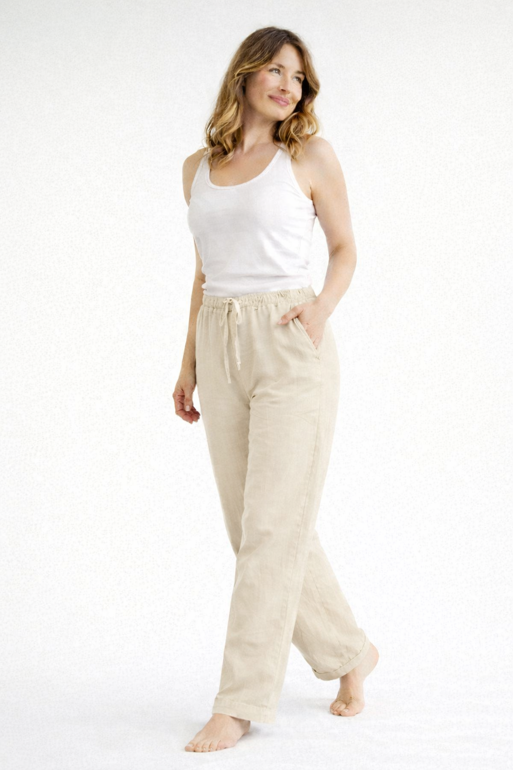 Linen Trousers - Women's Straight Leg Summer Trousers 5