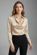 Liora | Pleated Satin Blouse 0