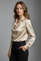 Liora | Pleated Satin Blouse 1