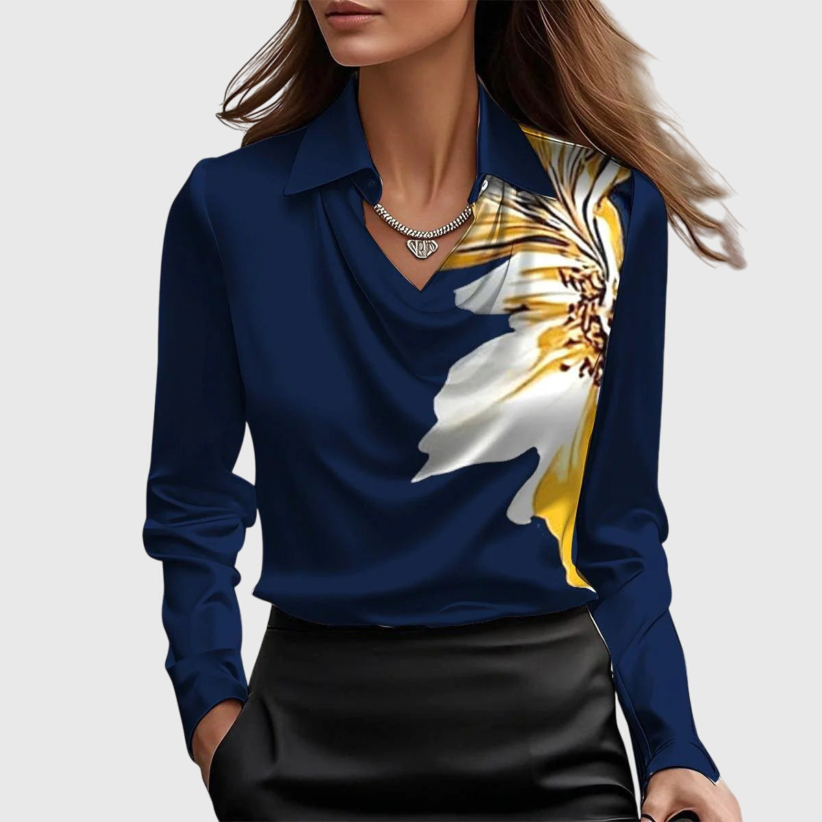 Liora | Pleated Satin Blouse 10