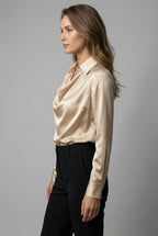 Liora | Pleated Satin Blouse 2