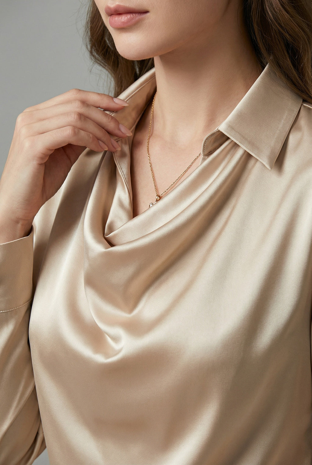 Liora | Pleated Satin Blouse 3