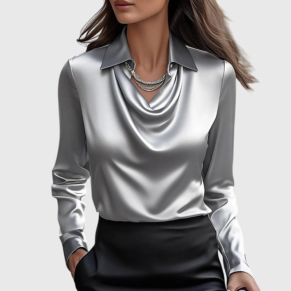 Liora | Pleated Satin Blouse 4