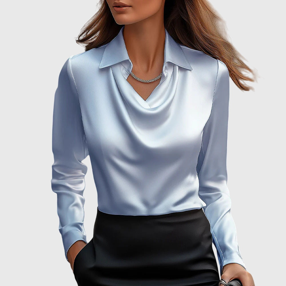 Liora | Pleated Satin Blouse 6
