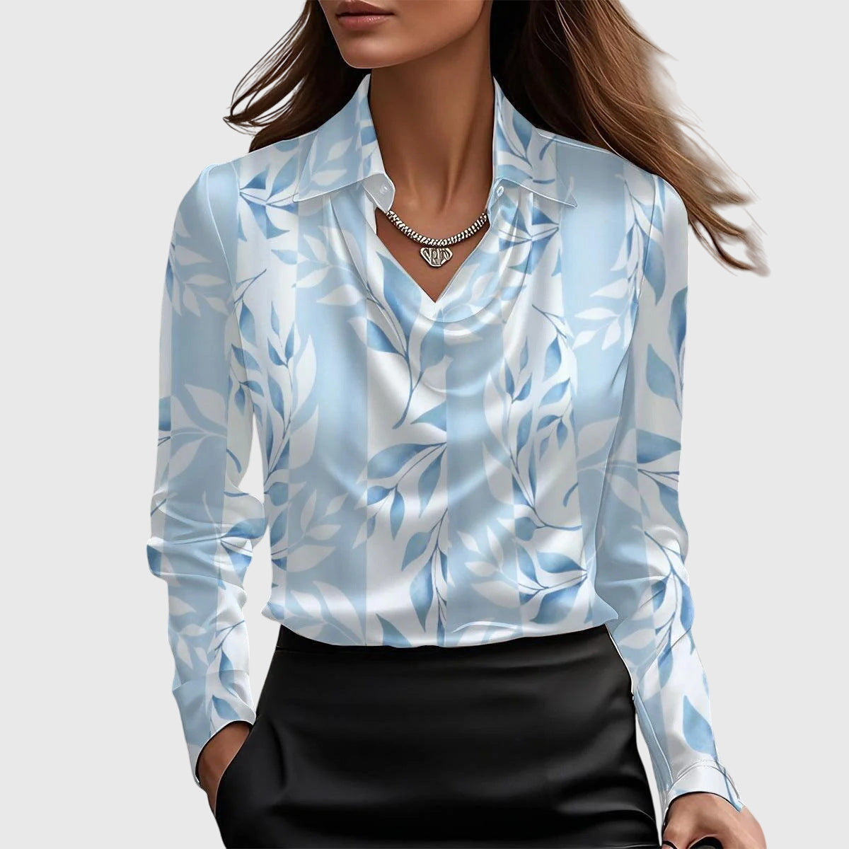 Liora | Pleated Satin Blouse 7