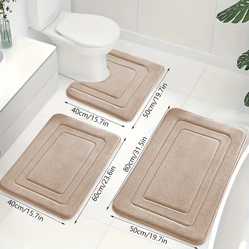 Luxe Memory Foam Badmat Set – Zachte, Absorberende & Antislip 3-Delige Set 6