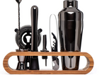 Cocktail Set Stainless Steel – 10 Pieces with Shaker, Jigger and Stand