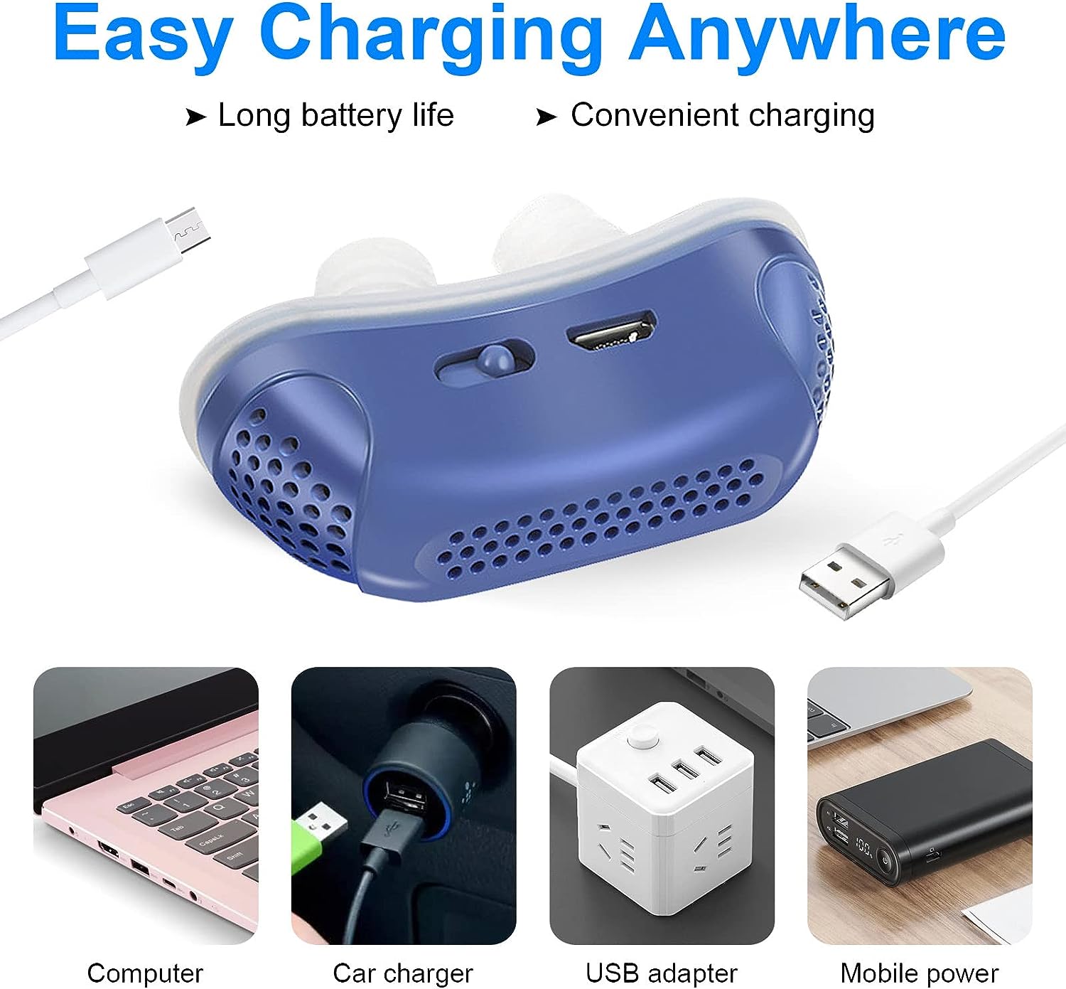 Portable Airflow Device – Compact, Silent Micro Air-Pump with Comfortable Nose Design