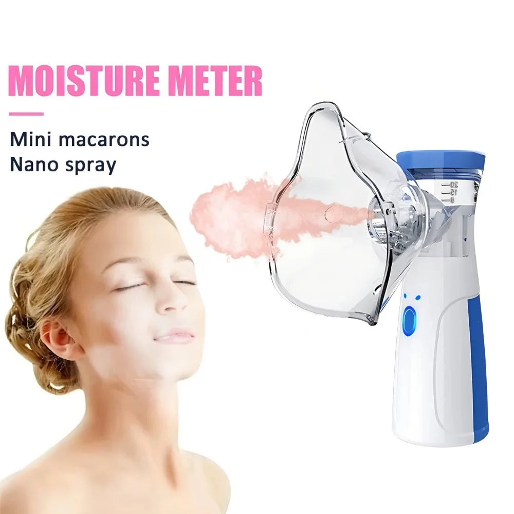 Mini Facial Steamer | Rechargeable Silent Mesh Nebulizer for Face Hydration & Skin Care, White 2
