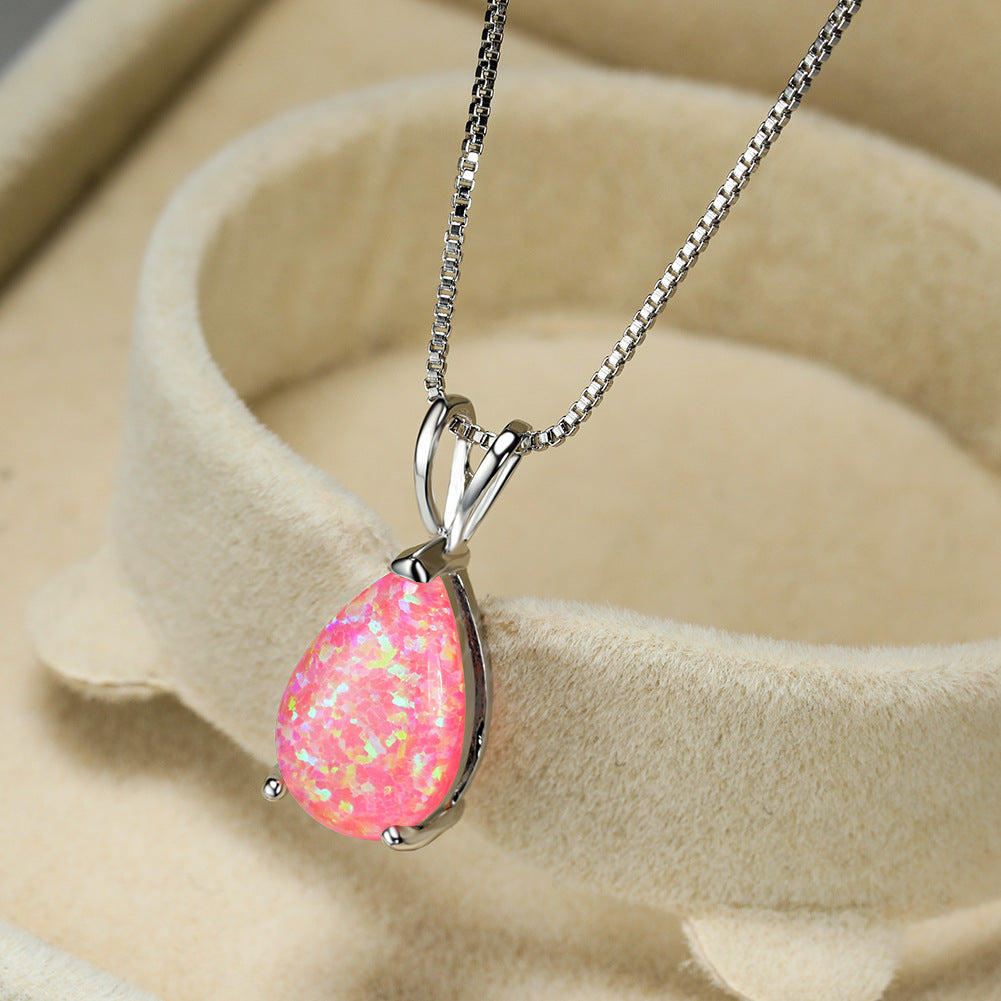 Minimalist Drop Opal Pendant Necklace - Selina 10
