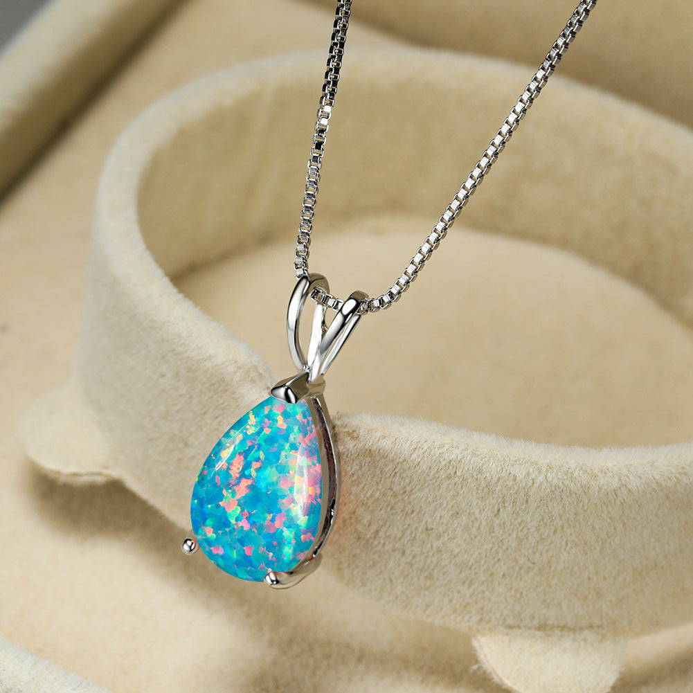 Minimalist Drop Opal Pendant Necklace - Selina 6