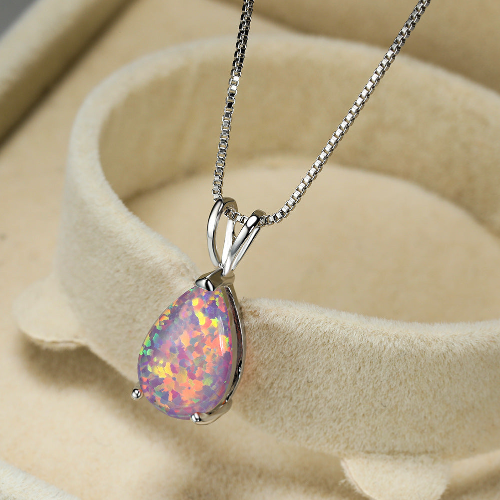 Minimalist Drop Opal Pendant Necklace - Selina 9