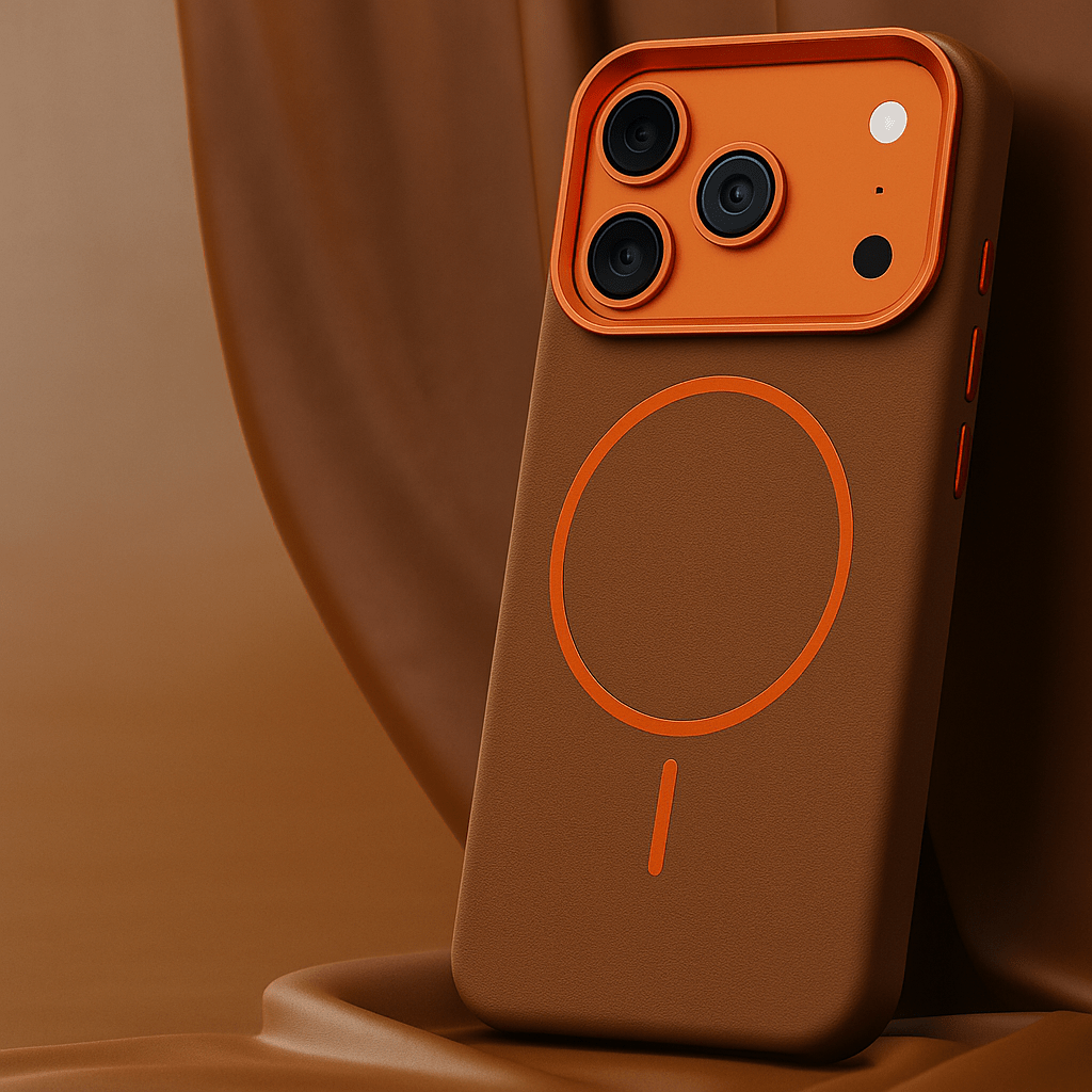 Montara leren iPhone-hoesje — Olifantenpatroon & MagSafe 6