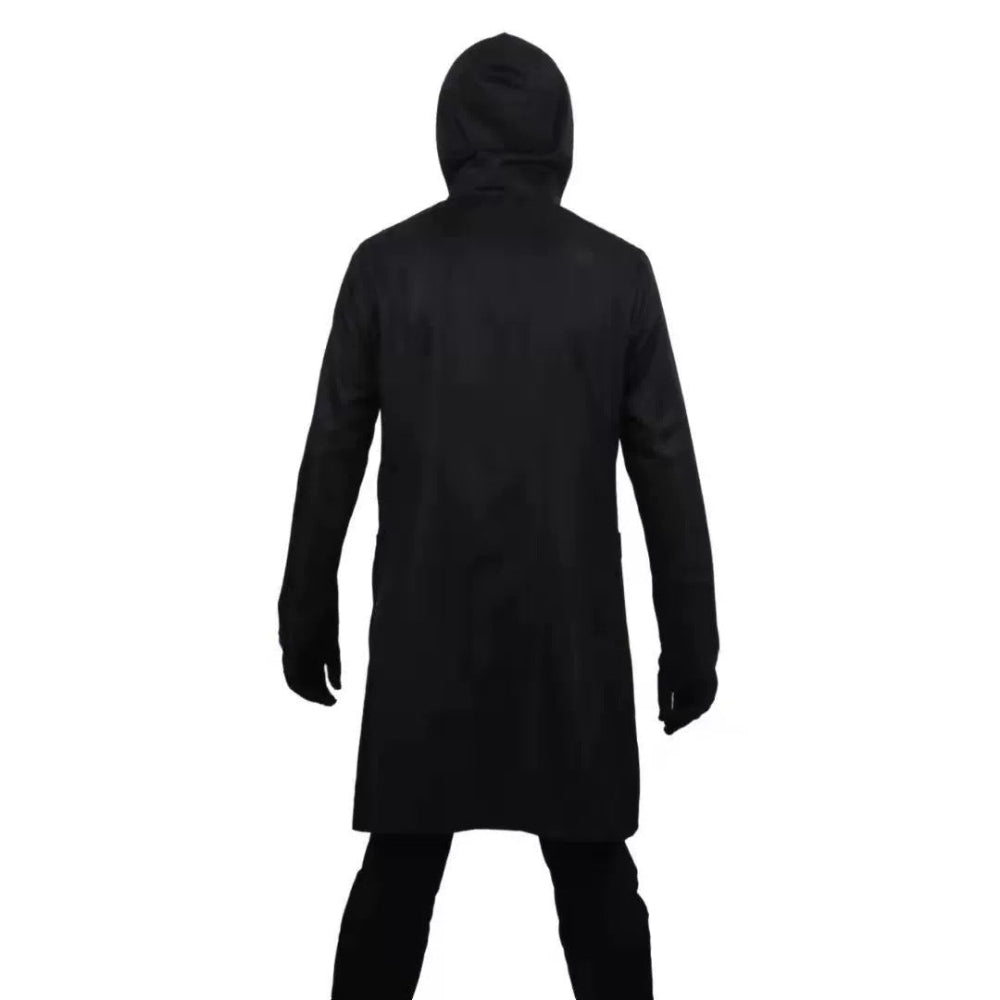 Mysterieus Kapuzenkostuum Zwart met Masker & Handschoenen Unisex Halloween Cosplay Party Outfit voor Kinderen & Volwassenen | Sansoti 5