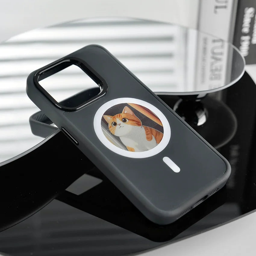 NFC E-Ink Round Display Case for iPhone 13-17 Pro Max 8