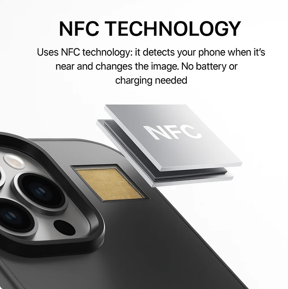 NFC E-Ink Screen Case HD 3.9 inch for iPhone 13-17 Pro Max 8