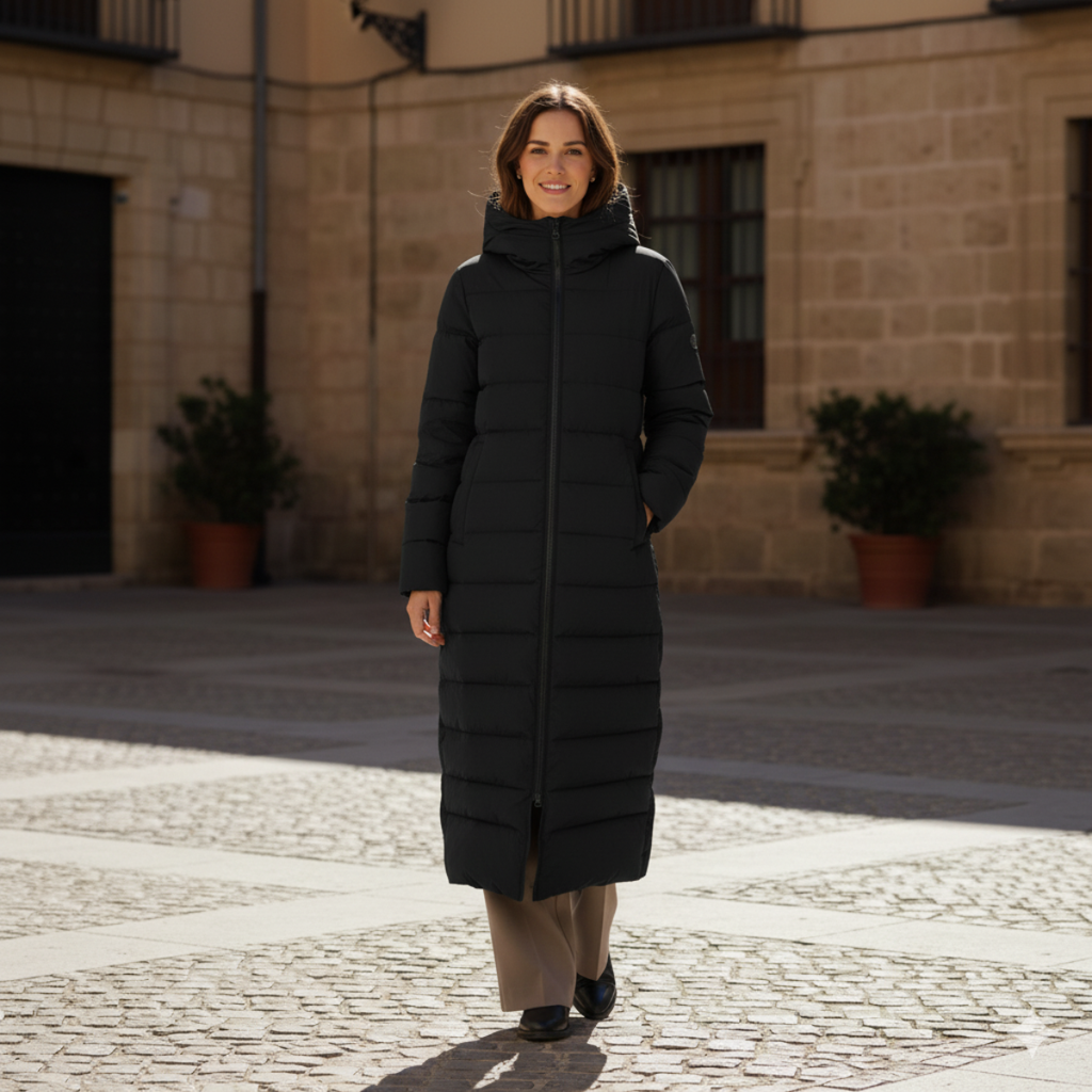 NOARA | WOMEN’S LONG QUILTED COAT – WARM ELEGANT WINTER OUTERWEAR