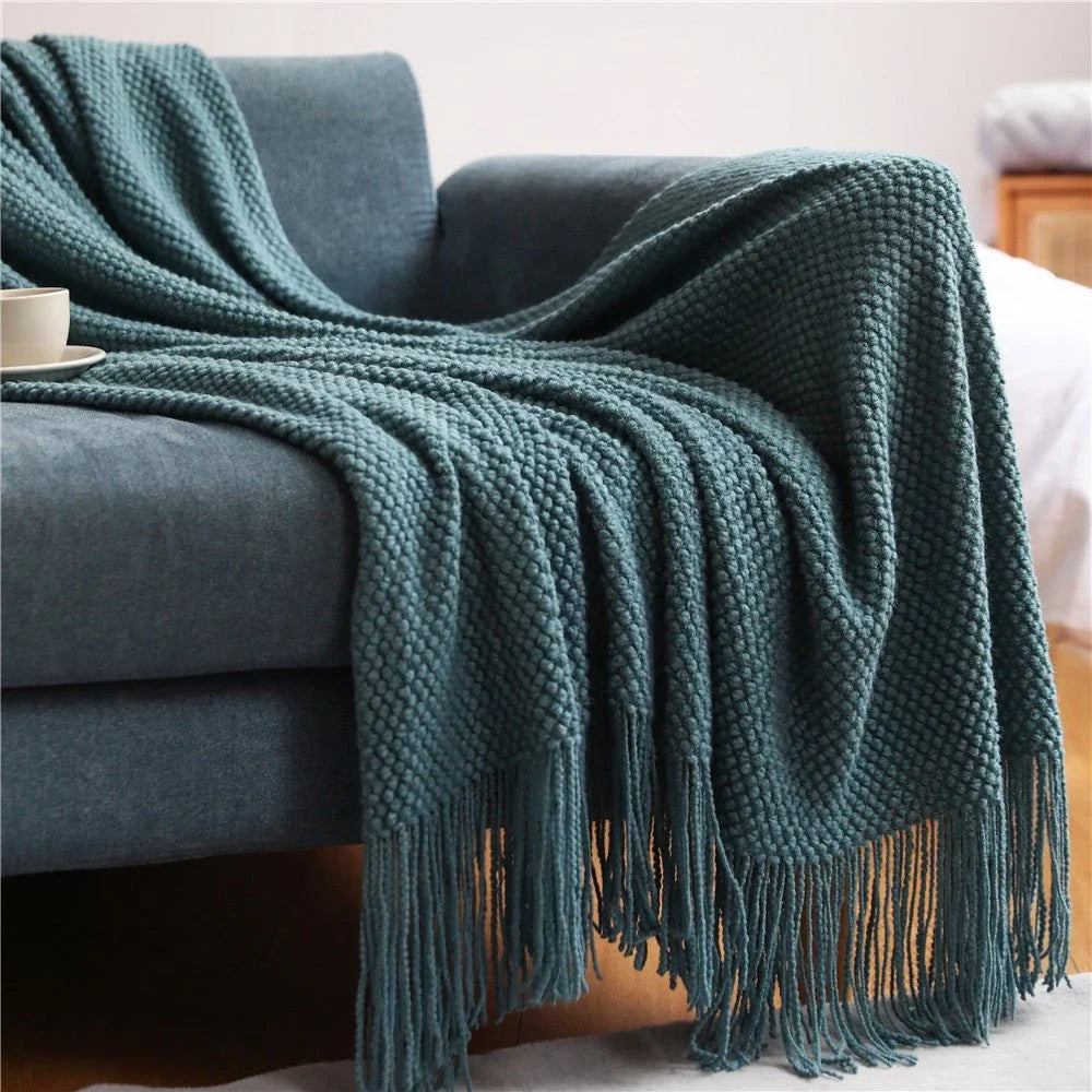 Nordic knitted blanket - Soft & Cozy - Perfect for living room, bedroom & terrace 0