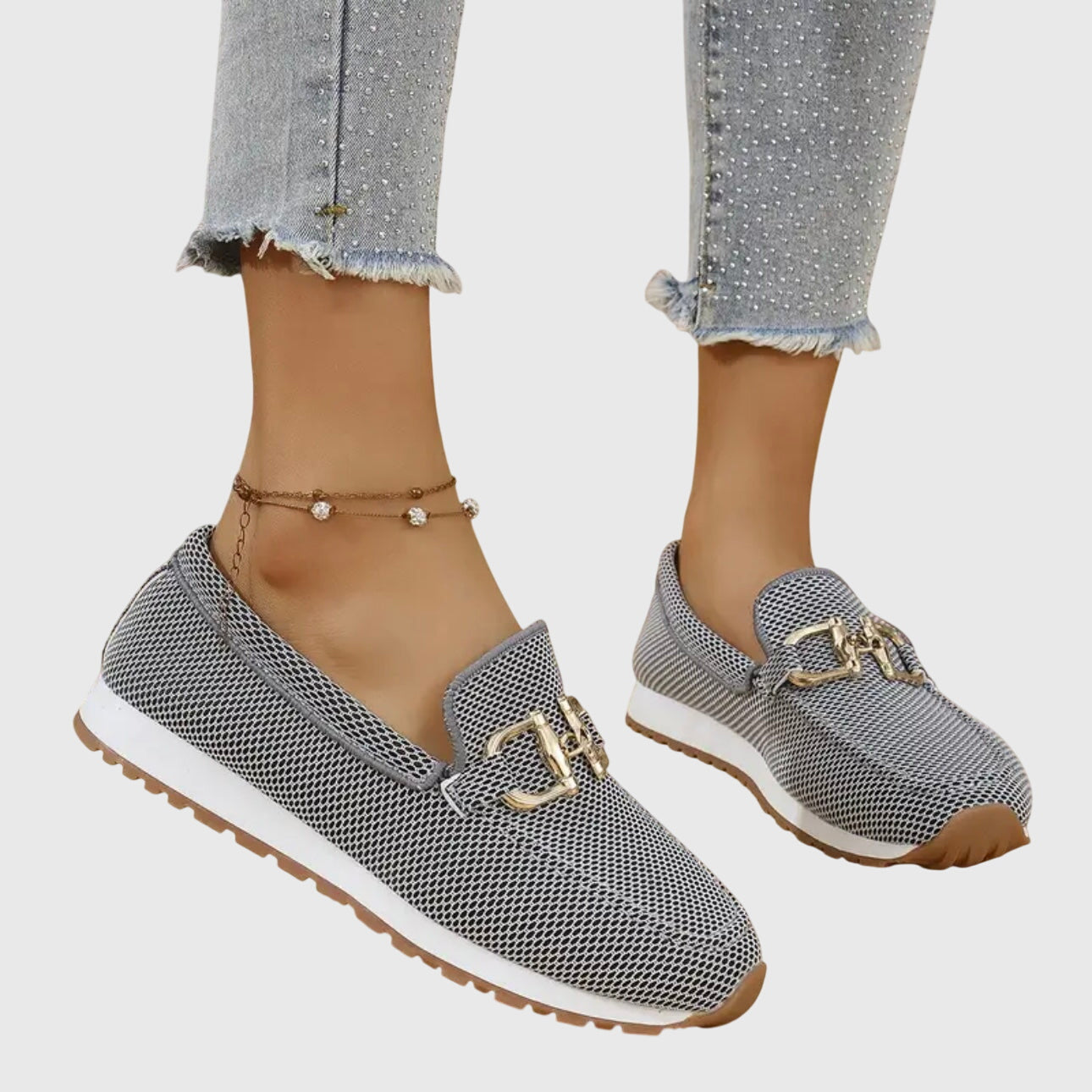 Orthopedic Slip-On Loafer Gold Horsebit Detail 2