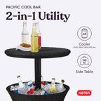 Outdoor Pop-Up Bar Table with 7.5-Gallon Hidden Cooler | All-Weather Patio & Hot Tub Side Table, Dark Grey 1