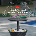 Outdoor Pop-Up Bar Table with 7.5-Gallon Hidden Cooler | All-Weather Patio & Hot Tub Side Table, Dark Grey 2