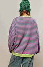 Oversized Striped Crewneck Sweatshirt 3