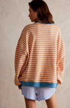 Oversized Striped Crewneck Sweatshirt 5