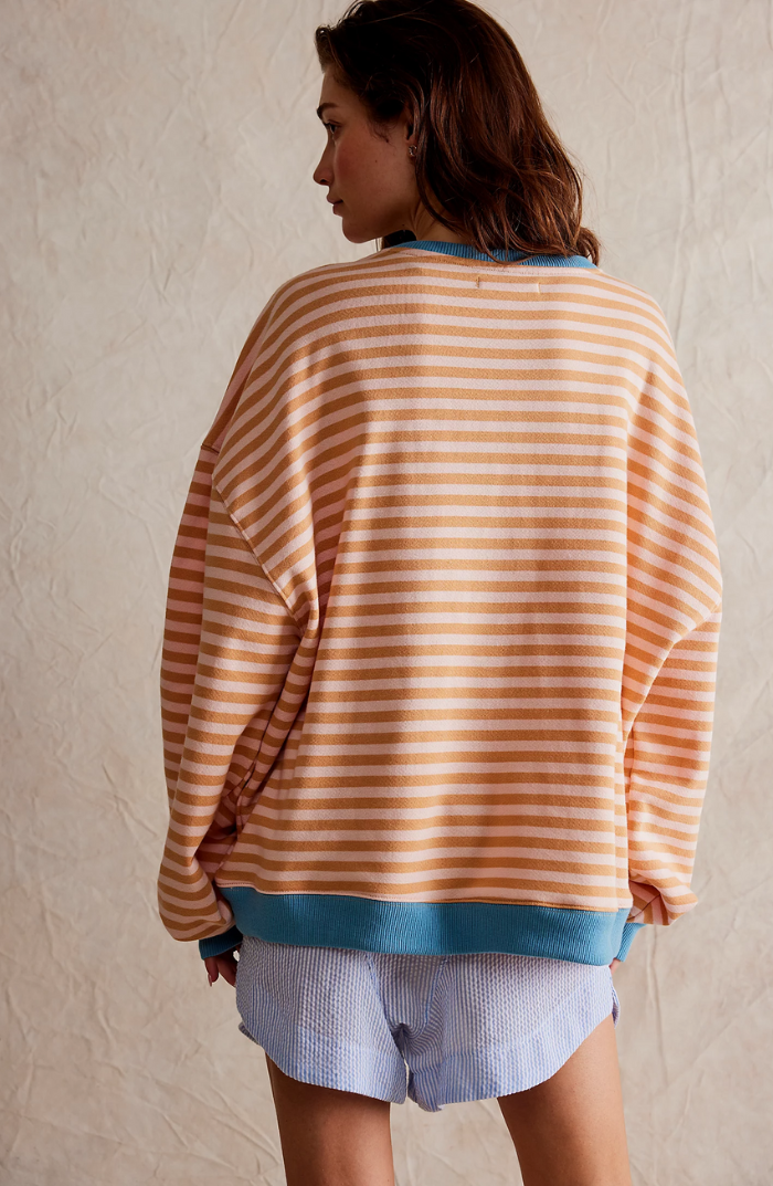 Oversized Striped Crewneck Sweatshirt 5