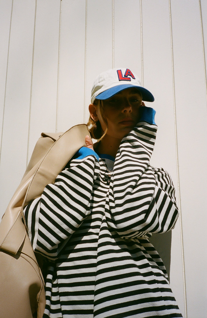 Oversized Striped Crewneck Sweatshirt 8