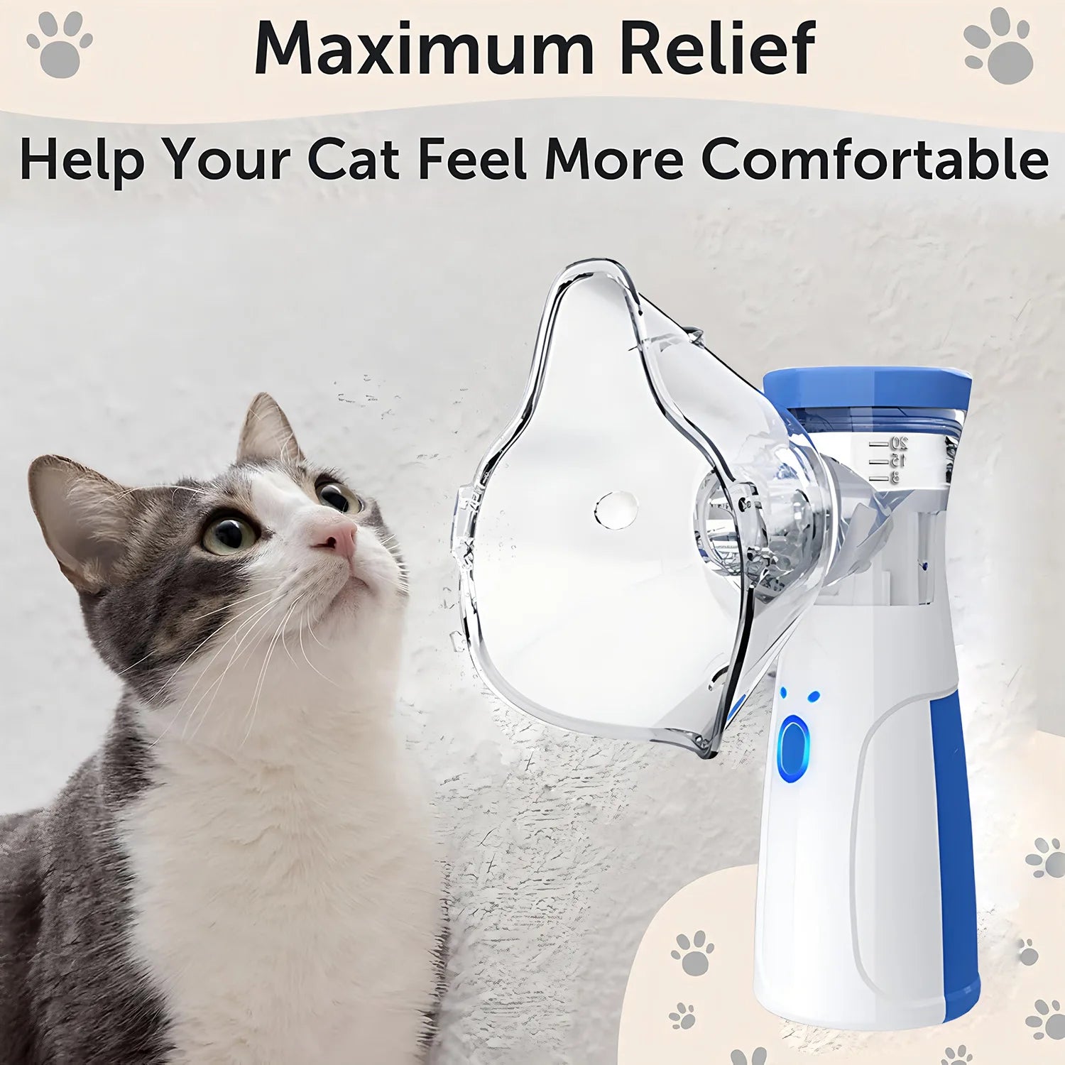 Pet Asthma Inhaler Spacer & Aerosol Chamber | Nebulizer for Cats & Dogs — White, Blue 4