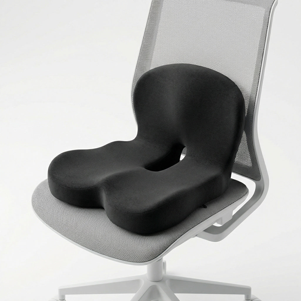 Ergonomic Seat Cushion – Memory Foam Comfort with Non-Slip Base & Washable Cover