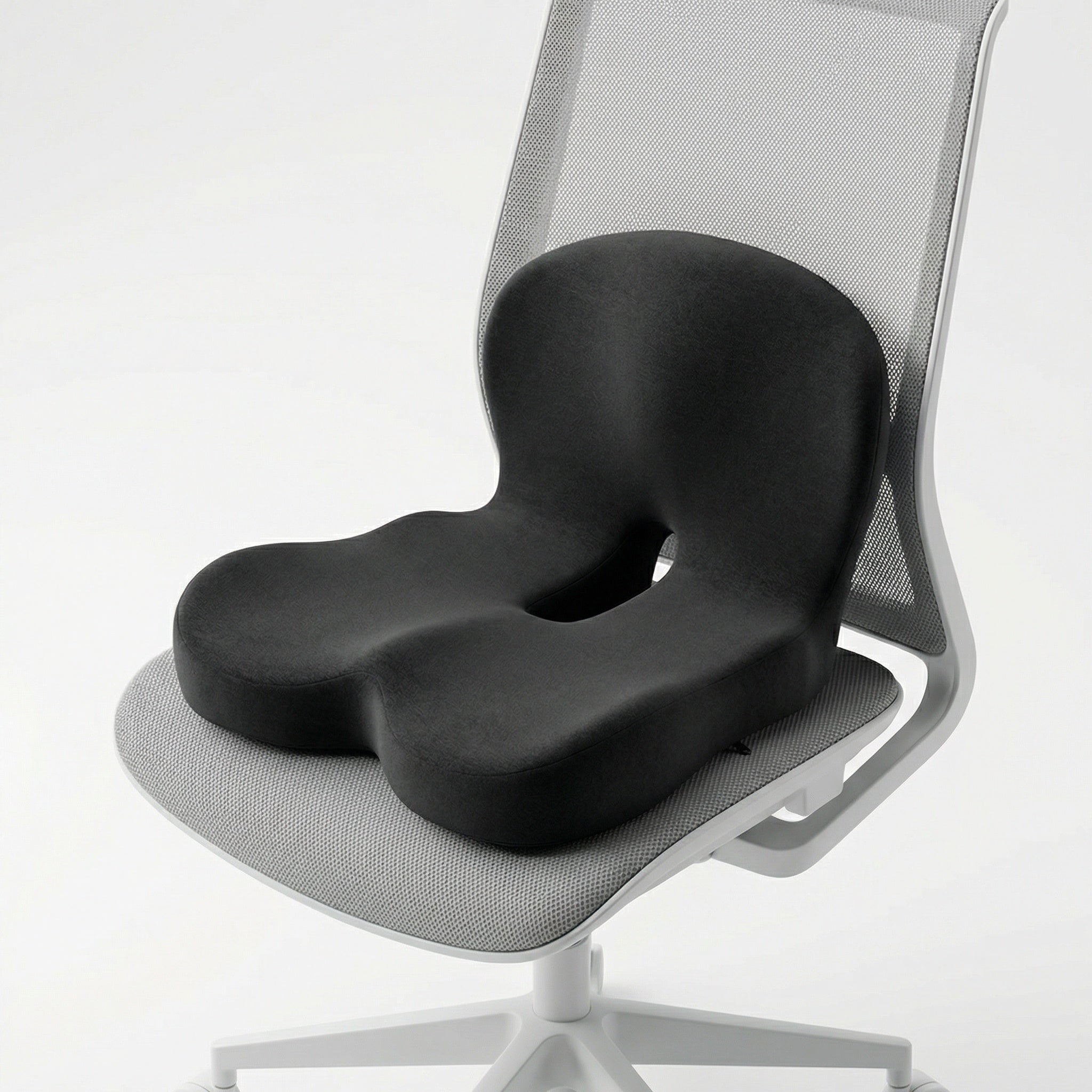 Ergonomic Seat Cushion – Memory Foam Comfort with Non-Slip Base & Washable Cover