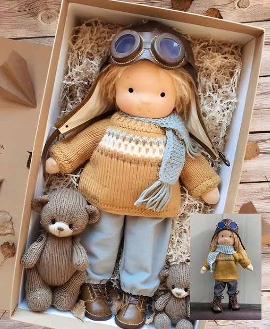 Waldorf Doll – Handcrafted Soft Fabric Doll Made from Natural Materials