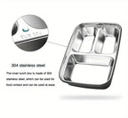 Stainless Steel Bento Box – 1.5L Lunch Box with 4 Compartments & Cutlery
