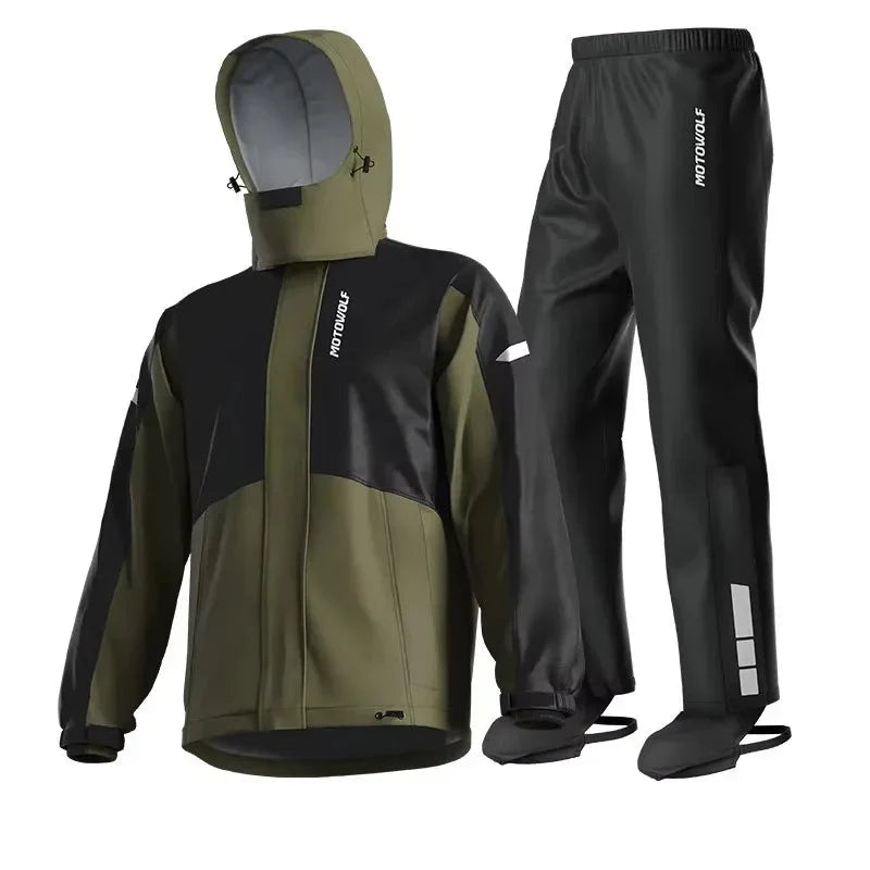 Motorcycle Rain Suit – Waterproof Unisex Set with Breathable Lining