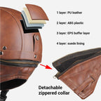 Retro Motorhelm Heren en Dames - DOT-gecertificeerd, Lichtgewicht en Ademend 2