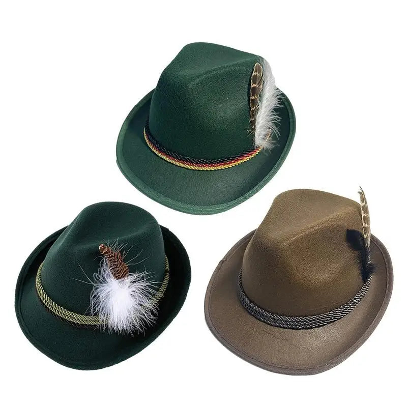 Traditionele Beierse Hoed Met Veer Voor Oktoberfest | Unisex Kostuumaccessoire