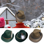 Traditionele Beierse Hoed Met Veer Voor Oktoberfest | Unisex Kostuumaccessoire