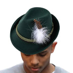 Traditionele Beierse Hoed Met Veer Voor Oktoberfest | Unisex Kostuumaccessoire
