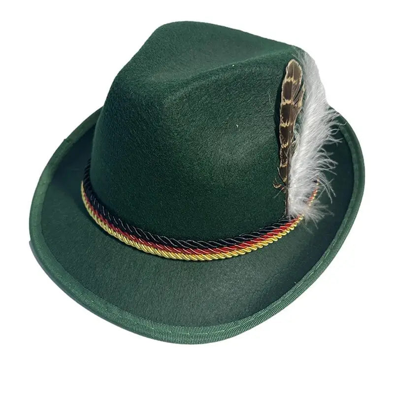 Traditionele Beierse Hoed Met Veer Voor Oktoberfest | Unisex Kostuumaccessoire