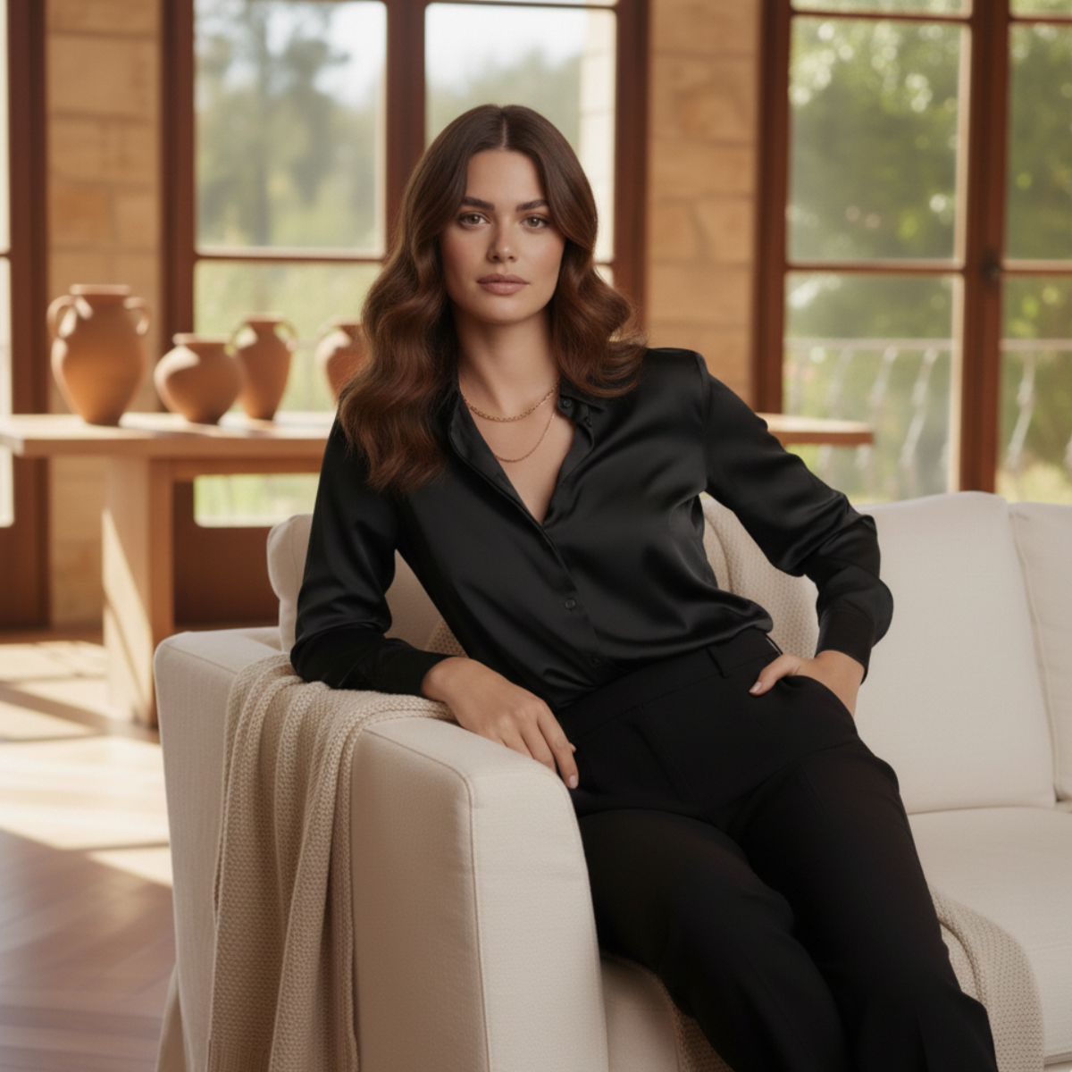 SOLENNE | WOMEN’S SATIN BLOUSE – TIMELESS ELEGANT STYLE
