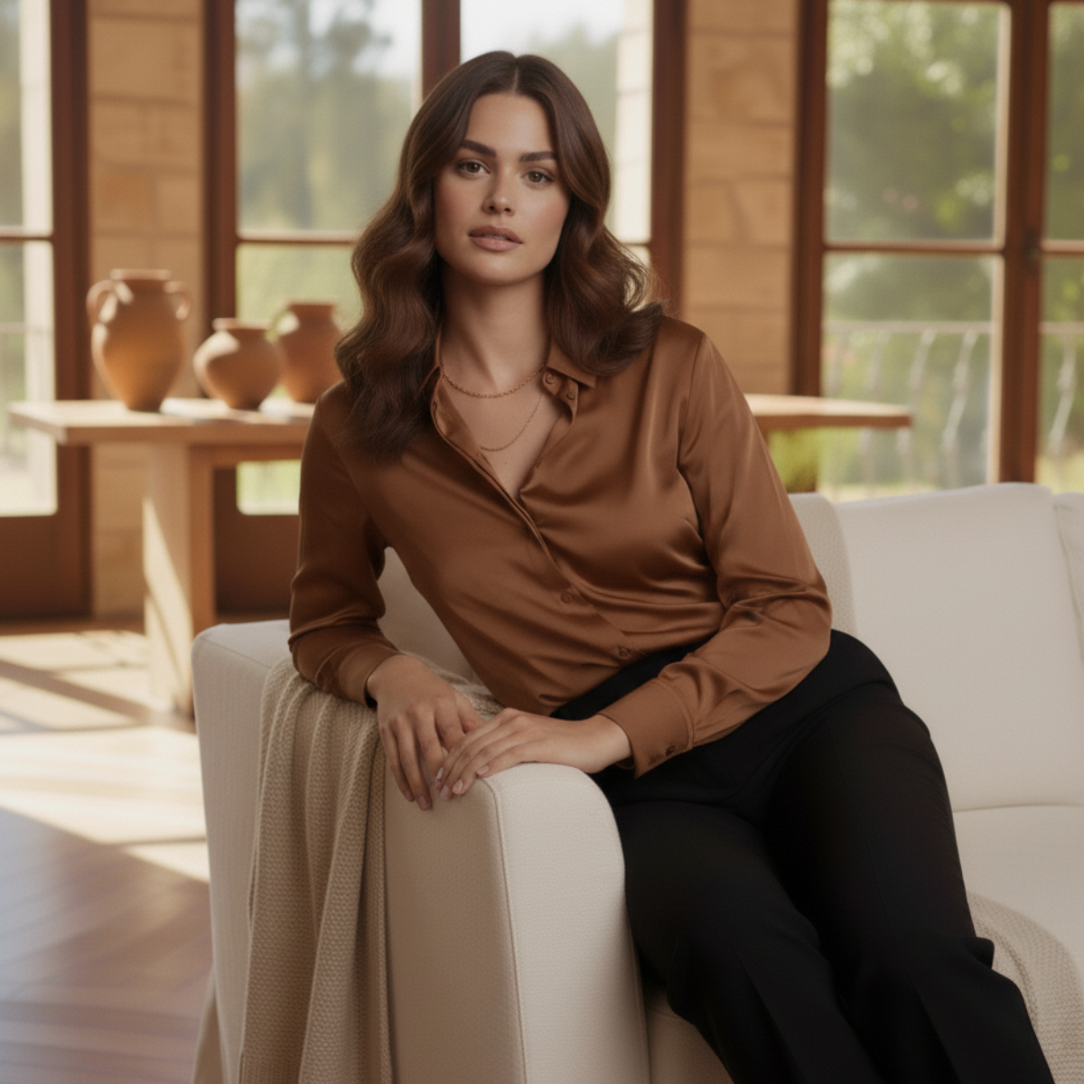 SOLENNE | WOMEN’S SATIN BLOUSE – TIMELESS ELEGANT STYLE