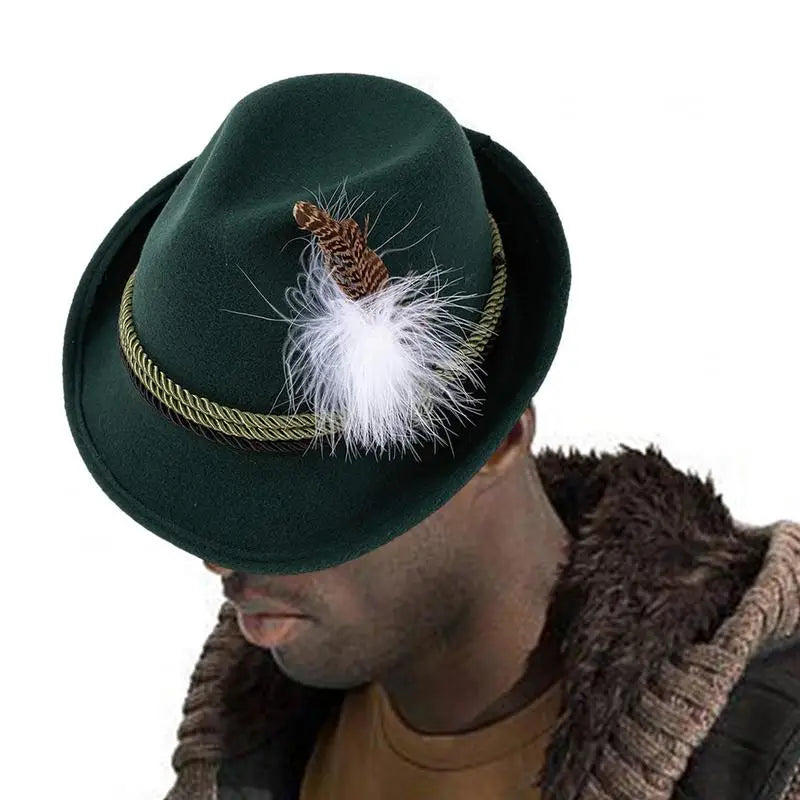 Traditionele Beierse Hoed Met Veer Voor Oktoberfest | Unisex Kostuumaccessoire