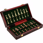 Chess Set – Foldable Wooden Board with Antique-Style Pieces
