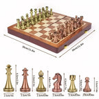 Chess Set – Foldable Wooden Board with Antique-Style Pieces