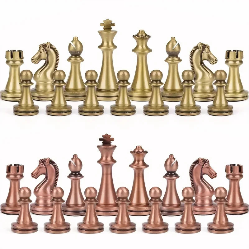 Chess Set – Foldable Wooden Board with Antique-Style Pieces