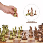 Chess Set – Foldable Wooden Board with Antique-Style Pieces