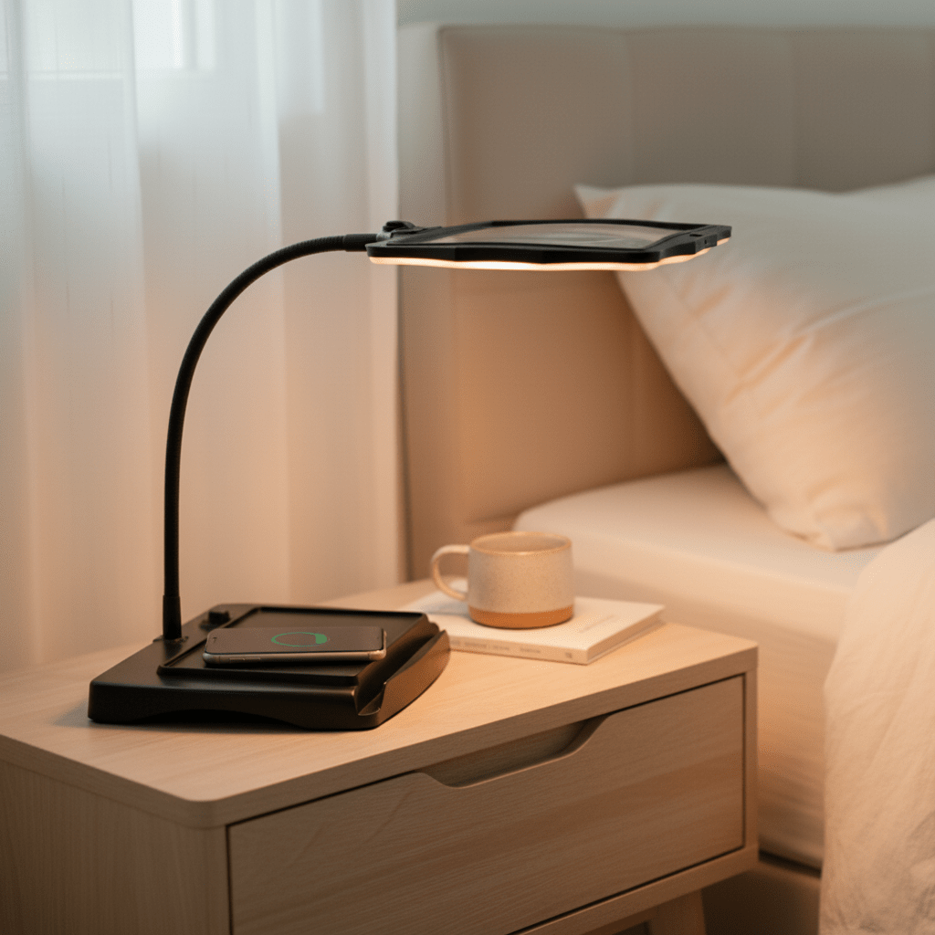 LED Magnifying Desk Lamp – 3X Large Lens with Flexible Gooseneck