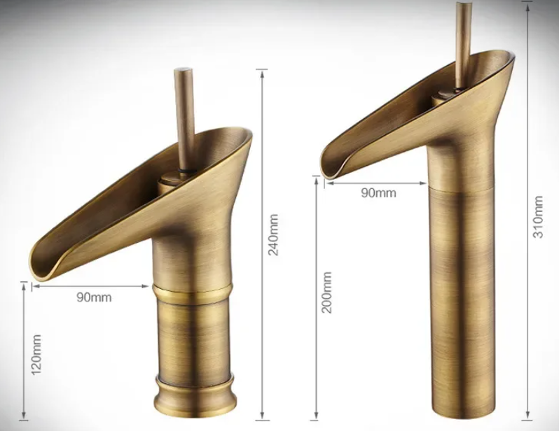 Waterfall Bathroom Sink Faucet – Tall Single Handle Basin Mixer Tap