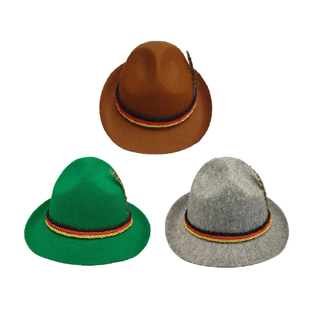 Alpenhoed Met Veer Voor Oktoberfest | Traditionele Beierse Unisex Hoed